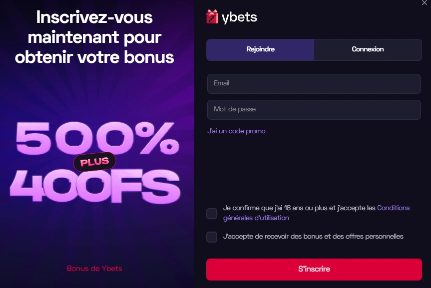 inscription ybets