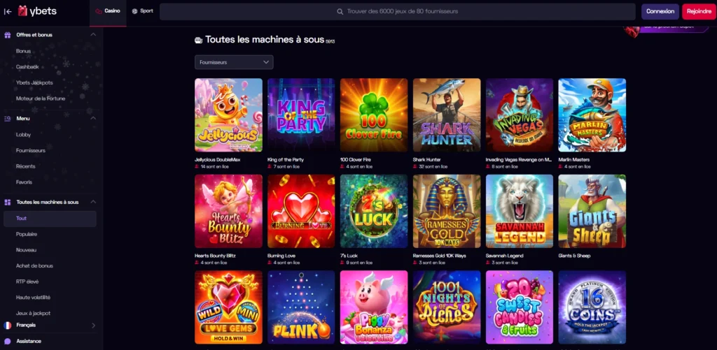 ybets machines à sous
